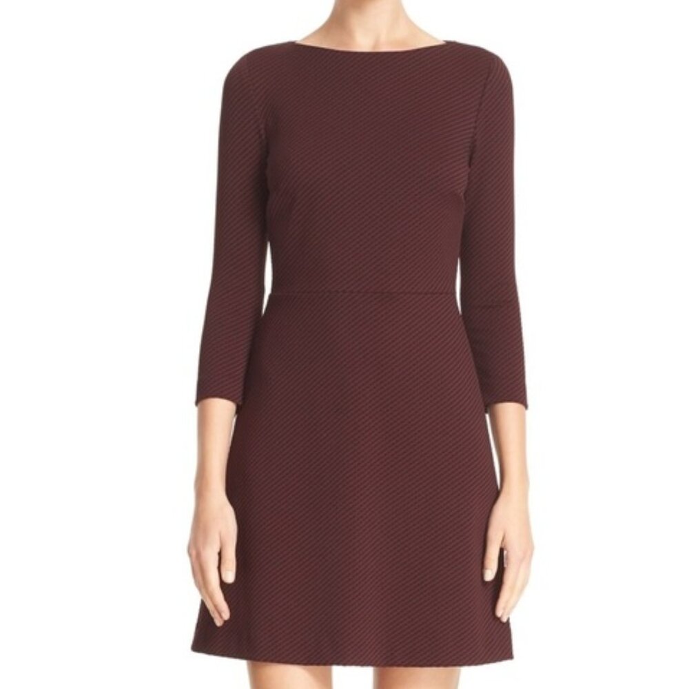 Theory Maroon and Black Grid Print Mini Dress / Size 4 / Fit and Flair!!